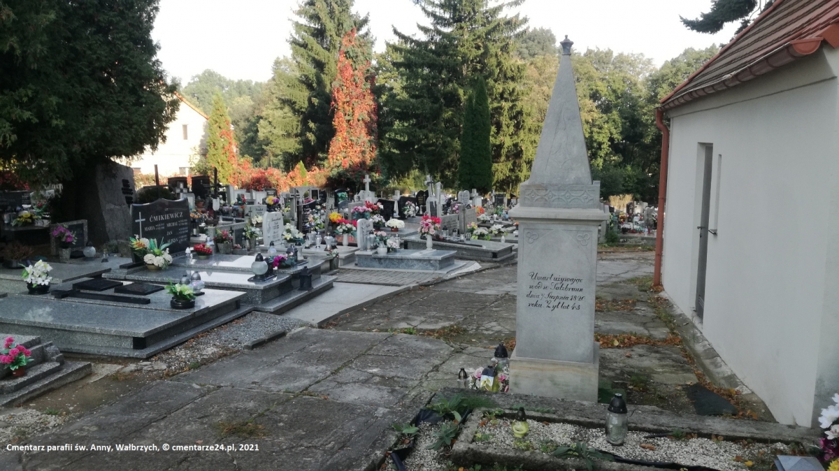 Cmentarz parafii św. Anny, ul. Wieniawskiego, Wałbrzych